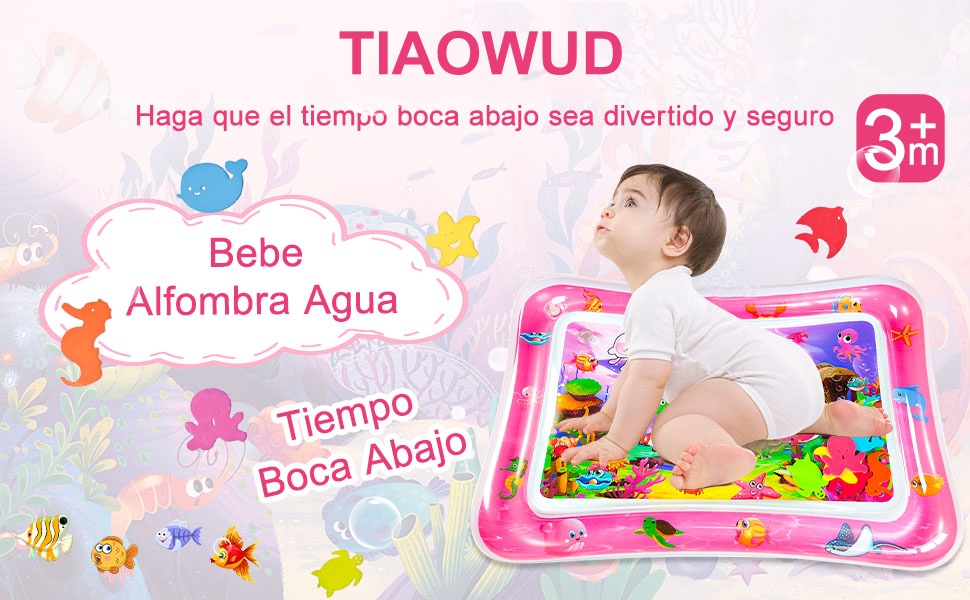 Bebe Alfombra de Agua Inflable Sensorial Colchoneta de Agua Juguetes Tummy Time Water Mat