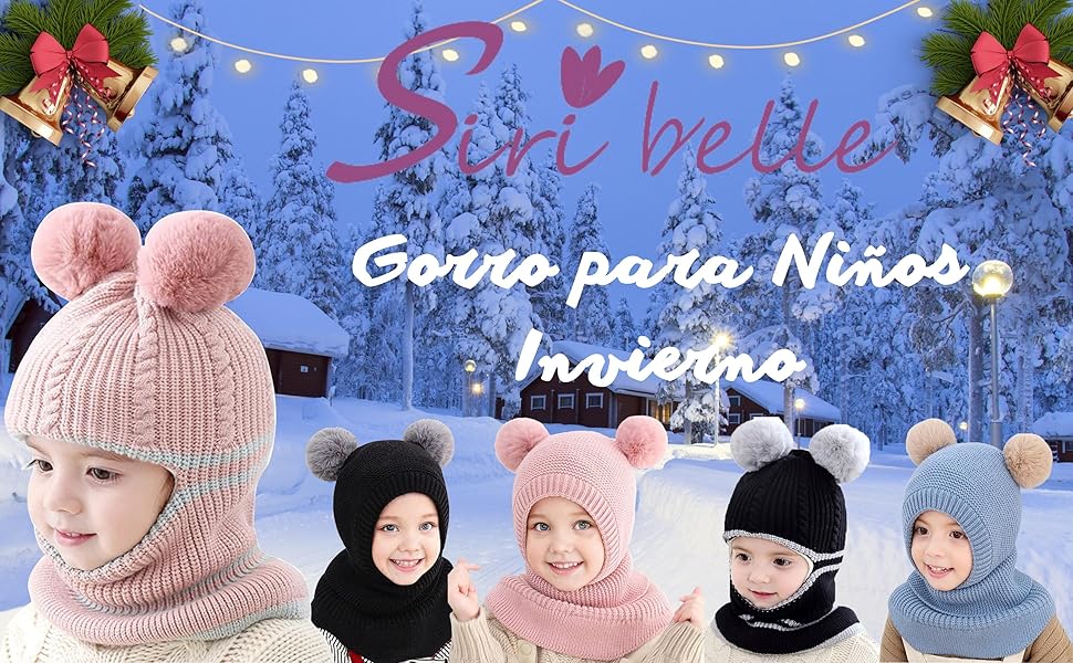 gorro para niños invierno bufandas orejeras 3 in 1 bebé bufanda gorro cálido niños niñas invierno 