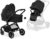 hauck 2 en 1 Move So Simply Set Carrito Bebe con Capazo, desde el Nacimiento hasta 25 kg, Silla de Paseo, Asiento Reversible, Reclinable, Suspensión Cuádruple, Protección UV 50+, Plegable, Negro