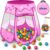 KIDUKU® Tienda de campaña Infantil + 100 Bolas + Bolsa casita de Tela para Jugar Piscina de Bolas Castillo para Interior y Exterior (Rosa), unisex