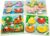 Funsland Puzzle Madera 1 Año, 4Pcs Puzzles Infantiles de Madera con Mango, Juguetes Montessori Bebe Puzzles Animal Frutas Educativos Rompecabezas Madera Juguetes Regalo Navidad para Niños de 2 3 Años