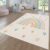 TT Home Alfombra De Habitacion Bebe Infantil Niña Niño De Juego Moderna Arcoíris Nube Motivo Animal Colorido, Color:Crema4, Tamaño:80×150 cm