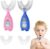 Cepillo de Dientes en Forma de U Para Niños,Cepillo de Dientes Infantil,Cerdas de Silicona,Cepillo de Dientes Bebe Manual,Cuidado Bucal de 360 ​​° Cepillo de Dientes Bebe, 2-6 Años,2PCS