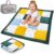 Totsy Baby Colchoneta Bebe Suelo Plegable 100 x 100 cm – Alfombra Bebe Acolchada Lavables Algodón con Terciopelo y piqué gofrado Safari