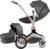 Hot Mom lujo 360 grados de rotación cochecito de bebé, cuero de la PU, la reversibilidad, el ángulo del asiento ajustable, moisés y asiento combo alto paisaje cochecito, gris oscuro 2 en 1