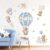 Tanlaby Globo Aerostático Azul Pegatinas de Pared Oso Conejo Estrellas Nubes Adhesivos Pared Globo Animales Vinilos Decorativos para Bebé Habitación Cuarto de Jugar Guardería Infantiles