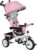 HOMCOM Triciclo para Bebés Triciclo Evolutivo para Niños con Toldo Plegable Mango de Empuje Telescópico y Desmontable Cinturón de Seguridad y Cesto 95x50x106 cm Rosa