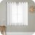 MRTREES Cortina para Ventana Dormitorio Translúcidas Visillos Paneles para Ventanas Sala para Niños Sala Comedor 2 Piezas 140×137cm Blanco