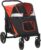 PawHut Cochecito para Perros Plegable Carrito para Mascotas con Ventanas de Malla Correas de Seguridad Bolsillos de Almacenamiento Carga 40 kg 112x65x100 cm Rojo