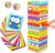 Nene Toys Torre de Bloques Infantil de Madera 4 en 1 con Colores y Animales – Juego de Mesa Familiar Educativo para Niños Niñas de 3 a 9 años – Regalo para Compartir Entre Padres e Hijos