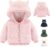 Gajaous Chaqueta con capucha de lana de dibujos animados para bebés recién nacidos, niños y niñas, abrigo con orejas, prendas de vestir cálidas, abrigo con cremallera