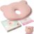 Peque by Almohada Bebe plagiocefalia – Cabeza Antiplana 100% Espuma Viscoelástica – Cojin plagiocefalia Bebe para 0-12 Meses Bebe Recién Nacido – Toalla Infantil de Regalo (Rosa)