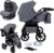 GaGaDumi Boston 3 en 1 Cochecito para Bebé con Silla de Auto – Carrito de Bebé Completo con Ruedas Grandes, Bolso y Accesorios Incluidos – Homologado TÜV Gris