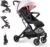 Silla de Paseo Interbaby | Carrito Bebe desde Nacimiento hasta 48 meses o 22 kg | Botón Plegado rápido, Amortiguadores, Capota XXL Intercambiable, Cochecito bebe Minimum Plus Space Rosa