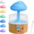 Foyucool Humidificador Nube de Lluvia, 3 en 1 Humidificador/Difusor de Aceite/7 Colores Luz de Noche, Humificadores para Habitacion, Simula la Caída de Gotas, para Dormir, Relajante, Seta