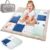 Alfombra bebe acolchada plegable 120×120 cm – Patchwork tapete infantil habitacion para niños y niñas manta de juego para bebes o colchoneta suelo infantiles Arcoíris