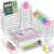 Radikor 31 Piezas Organizadores de Cajones de Plástico Transparente, Organizador de Maquillaje Cajones, Organizador Cajones Escritorio, Cajas Organizadoras para Maquillaje, Baño, Cocina, per Oficina