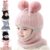 Siribelle Gorro Niños Invierno Bufandas Orejeras 3 in 1 Bufanda Gorro Cálido Niños Niñas Invierno Sombrero de Punto Forro Polar 1 a 5 Años