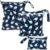 ABirdon Bolsa de Pañales para Bebé, 3 PCS Bolsas de Pañales Impermeables Reutilizables, Lavables, Organizador de Maquillaje con Cremallera, Ideal para Viajes, Playa y Piscina (C-Ballena Azul)