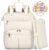 RAINSMORE Mochilas para Pañales Mochila Carro Bebe Multifuncional Mochila Cambiador con Cambiador Bebe Portatil para Mamá y Papá Blanco