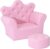 HOMCOM Sofá para Niños con Reposapiés Sillón Infantil Decorativo con Respaldo Alto en Forma de Corona y Reposabrazos Acolchado 58×40,5×49 cm Rosa