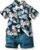 Winmany Conjunto Hawaiano Bebé Niño Conjunto Camisa y Pantalón Corto AlgodóN para Niños Ropa Playa Verano Con Flores Tropicales