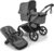 Bugaboo Fox 5 Renew Carrito Todoterreno, Cochecito de Bebé 2 en 1, Suspensión Total, Fácil Plegado, Capazo Espacioso, Asiento Extensible, Maniobrabilidad, Chasis Grafito y Capota Moon Grey