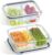 Praknu Meal Prep Cristal Con 2 Compartimentos – Juego de 2 Recipientes Hermeticos – 1 Litro – Aptos Para Lavavajillas, Microondas Y Horno