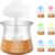 3 en 1 Rain Cloud Humidifier, Humidificador de Champiñones Nubes de Lluvia, Aromaterapia Piloto con 7 Colores Cambiantes Luces de Sonido y 3 Modos de Lluvia (Grano de Madera)