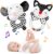 Ballery Sonajero de Juguete Muñeca de Peluche, 2 Piezas Sonajeros y Mordedores Bebe, blanco y negro Sensoriales Sonajero Peluche Juguete para Bebé, Regalos para Bebes 0 3 6 9 12 Meses