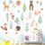 BDSHUNBF 117 Piezas Pegatinas de Pared Animales de la Jungla, Oso Zorro Conejo Seta Adhesivos Pared Decorativos Árbol Vinilos Decorativos para Habitación Infantiles Niños Bebés