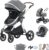 BEBBY Cochecito de bebé 3 en 1,Carrito Bebe 3 en 1 Con Asiento, Cochecitos Portátil Plegable Con Un Clic, Carricoche Combinado Paisaje Alto Marco de Aluminio Para Recién Nacido (D2-DEEPGREY, D2)