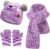 Bequemer Laden Niños Invierno Gorro Pompon Guantes Bufanda Conjunto Manoplas con Forro Polar Regalo Bebe para 0-8 Años Niña Niño