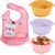 Bluet B Baby – Set de 3 Bol Antivuelco Bebe con Ventosa – Tazones de Comida Bebe Antideslizante de Silicona – Incluye Babero Adicional Ideal – Plato Bebe Ventosa BLW – Set de Silicona (Rosa)