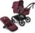 Bugaboo Fox 5 Renew Carrito Todoterreno, Cochecito de Bebé 2 en 1, Suspensión Total, Fácil Plegado, Capazo Espacioso, Asiento Extensible, Maniobrabilidad, Chasis Negro y Capota Dark Cherry