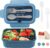 Bugucat Lunch Box Infantil Adulto 1200ML, Fiambrera lunchbox con 3 Compartimentos y Cubiertos de Plastico, Fiambrera a Prueba de Fugas, Fiambrera para Escuela Guardería Oficina Libre de BPA