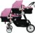 Cochecito doble gemelo 2 en 1 blanco y rosa para dos niños Hermanos Stroller