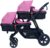 Cochecito doble gemelo 2 en 1 negro y rosa para dos niños Hermanos Stroller