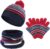 Conjunto de Guantes de Bufanda de Gorro de Invierno para Niños, Gorro de Punto de Punto para Bebés