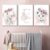 Genérico 3 Laminas Personalizadas Nombre Bebe Animales Rosa Cuadros Habitacion Infantil 30×40 Poster Decorativos Pared Dormitorio Lienzo Niño Niña Regalo SIN MARCO