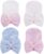 HDGSAFD – Juego de 4 gorros para bebé con lazo grande, suave, para recién nacidos, cálidos, algodón, azul, blanco, rosa, rosa claro, 0-6 meses, rosa, 0-6 Meses