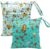 HOTLIKE Bolsas Pañales Impermeable, 2 PCS Reutilizable Wetbag, Organizador de Pañales Bebe, Portátil Bolsa Mamá, Wet Bag Guardería, Bolsas Bebe de Colgar Neceser Viaje, Playa, Piscina, Deporte (Verde)