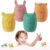 HOTUT Juguetes Baño Bebe,4pcs Juguete de Baño Silicona,Juguetes de Baño para Bebés y Niños,Juguetes Bañera para Bebe,Juguete de baño para el Bebé Niños Niñas,Sin BPA,Intercambiables Apilable