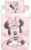 Jerry Fabrics – Juego de funda nórdica de 100 x 135 cm, diseño de Minnie Powder Pink para cama de bebé o junior, 100 % algodón, funda de almohada