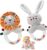 JoyLife Sonajero Bebe 0 3 6 12 Meses Montessori Bebe 0 a 12 Meses Juguetes Sonajero Juguetes de Animales Suaves para Bebé Sonajero de Juguete Regalos Bebes Recien Nacidos Originales 2 Piezas