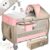 KIDIZ® Cuna de bebé 3 en 1 cama de viaje, combi set, cama de bebé con cambiador, mosquitero corral de juego, rosa/beige