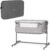 Kinderkraft Cuna Colecho 2 en 1 NESTE UP, Ajustable, Plegable, Accesorios, Gris