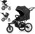 Kinderkraft HELSI 2, Jogger, Silla de Paseo, Para Bebés, 3 Ruedas, Para cada Terreno, Desde el Nacimiento hasta 22 Kg, Rueads Neumaticas, Off Road, Cesta Grande, Negro