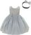 Lito Angels Vestido de Dama de Honor de Boda Ropa Navidad Fiesta Elegante con Diadema para Bebe y Niñas, Oro Plata Azul Rosa