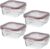 LOLAhome | Set 2 o 4 Fiambreras Cristal con Tapa | Recipiente Hermético para Alimentos | Organizador Cocina Nevera y Frigorífico | Envase Apto Microondas (Set 4 Cuadrado, De 530 ml)